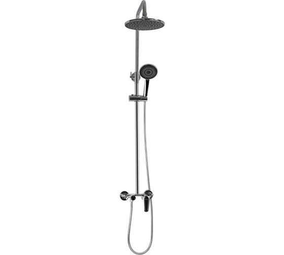 Смеситель + стойка душевая тропический душ Санакс с двумя лейками, серия МАГНУС, литой корпус, цвет ХРОМ. 8875