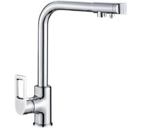 Смеситель для кухонной мойки Zegor с поворотным Г-образным изливом 360 и подключением к фильтру с питьевой водой, картридж 35 / 25, покрытие хром, крепление гайка-втулка SUF18-А063