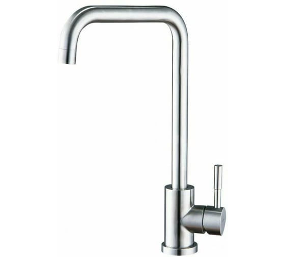 Смеситель для кухонной мойки Zegor с поворотным Г-образным круглым изливом 360, картридж 35, без покрытия, крепление гайка-втулка SAP4-B097