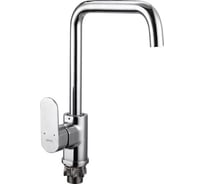 Смеситель для кухонной мойки Zegor с поворотным Г-образным круглым изливом 360, картридж 35, покрытие хром, крепление гайка (корона) GAB4-A136