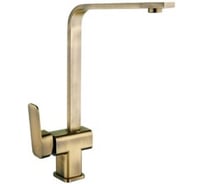 Смеситель для кухонной мойки Zegor с поворотным Г-образным плоским изливом 360, картридж 35, покрытие бронза, крепление шпилька двойная LEB4-A123KT