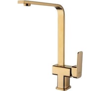 Смеситель для кухонной мойки Zegor с поворотным Г-образным плоским изливом 360, картридж 35, покрытие золото, крепление шпилька двойная LEB4-A123KG