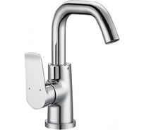 Смеситель для кухонной мойки Zegor с поворотным круглым Г-образным изливом 360, картридж 35, покрытие хром, крепление гайка (корона) NOG4-B134