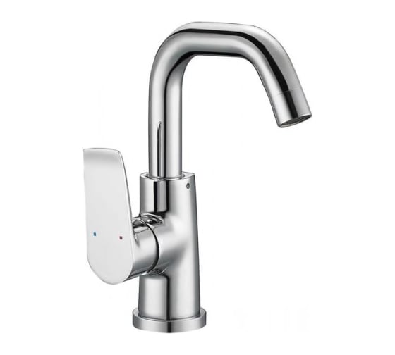 Смеситель для кухонной мойки Zegor с поворотным круглым Г-образным изливом 360, картридж 35, покрытие хром, крепление гайка (корона) NOG4-B134