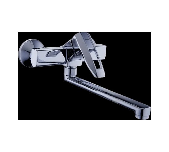 Смеситель настенный для кухонной мойки Zegor с поворотным плоским изливом 360, картридж 35, покрытие хром NOF12-A033