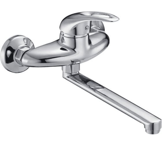 Смеситель настенный для кухонной мойки Zegor с поворотным плоским изливом 360, картридж 40, покрытие хром NHK12-A048