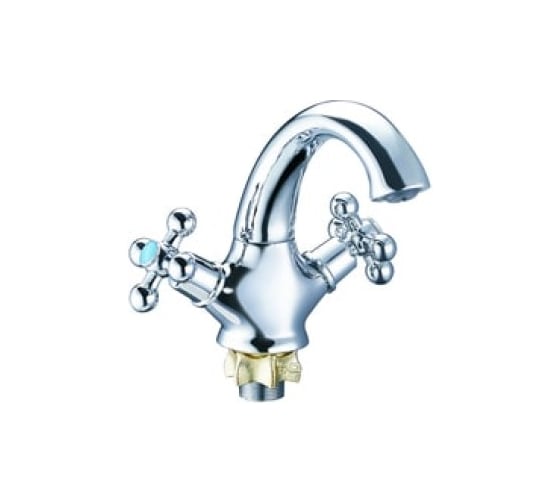 Смеситель для умывальника Zegor монолитный, с поворотным литым изливом 180, керамическая букса (1/2) 180 DML1-A827