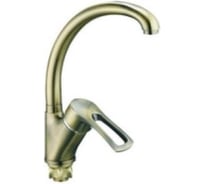 Смеситель для кухонной мойки Zegor усиленный корпус, с поворотным круглым изливом 360, картридж 40, покрытие бронза, крепление гайка (корона) DYU4-A181KT