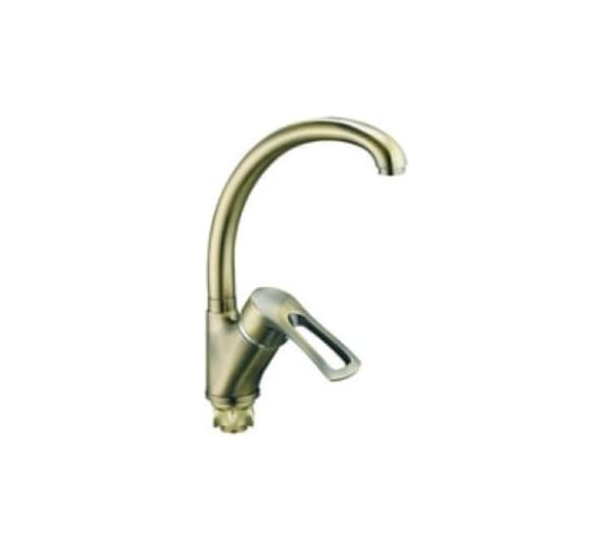 Смеситель для кухонной мойки Zegor усиленный корпус, с поворотным круглым изливом 360, картридж 40, покрытие бронза, крепление гайка (корона) DYU4-A181KT