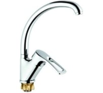 Смеситель для кухонной мойки Zegor усиленный корпус, с поворотным круглым изливом 360, картридж 40, покрытие хром, крепление гайка (корона) DYU4-A181