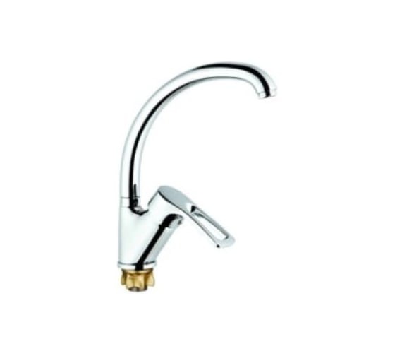 Смеситель для кухонной мойки Zegor усиленный корпус, с поворотным круглым изливом 360, картридж 40, покрытие хром, крепление гайка (корона) DYU4-A181