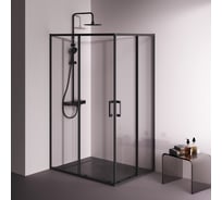Душевое ограждение AM.PM Above 120x90 прямоугольн, раздвижн двери, проф черный мат, стекло прозр W9XG-403-12090-BT