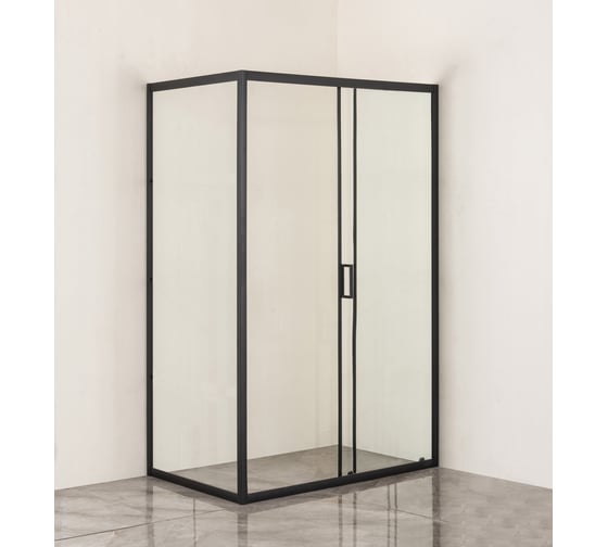 Душевое ограждение EvaGold EG2B прямоугольное 120×90 см профиль черный матовый прозрачное стекло EG220026