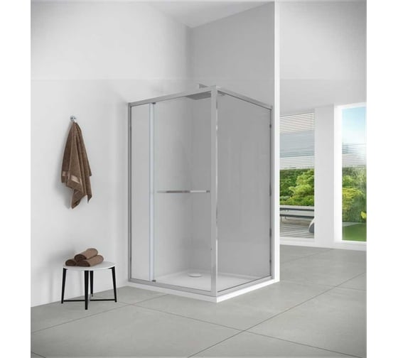 Душевое ограждение EvaGold EG8C прямоугольное 120×90 см профиль хром прозрачное стекло EG220081