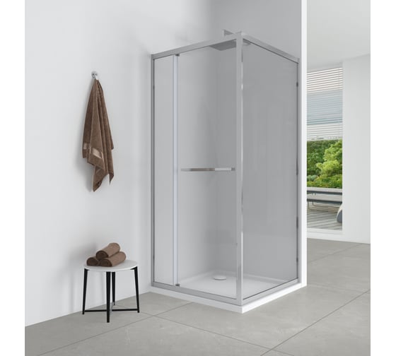 Душевое ограждение EvaGold EG7C квадратное 100×100 см профиль хром прозрачное стекло EG220079