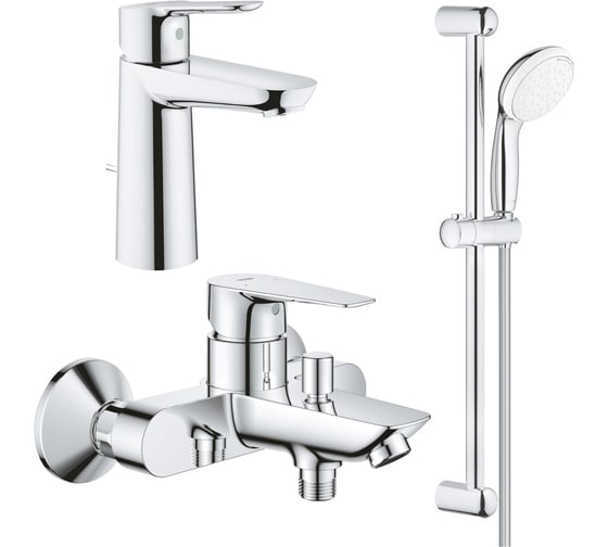 Готовый комплект для ванной комнаты Grohe BauEdge хром 1000180