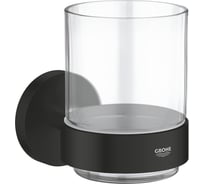 Стакан с держателем Grohe Essentials матовый черный 1022562430