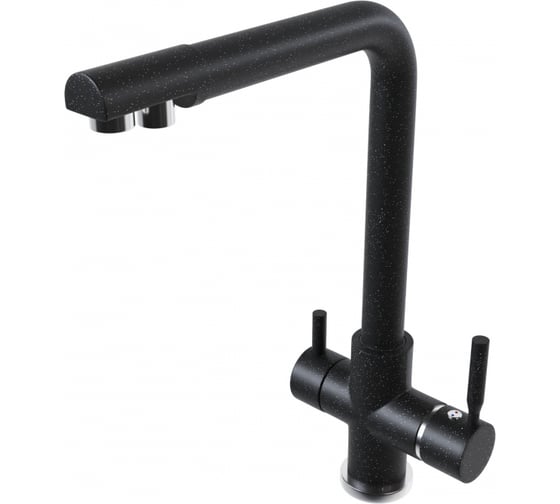 Смеситель для кухни MIXLINE ML-GS10 308 черный, с выходом для питьевого фильтра 547691