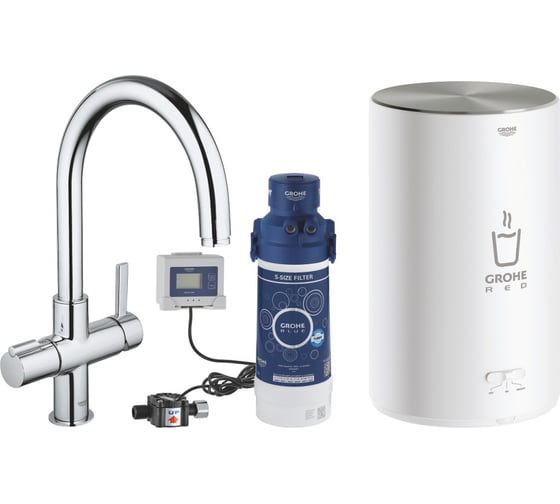 Комплект для кухни Grohe Red Basic Duo смеситель и бойлер размера M хром 30320000