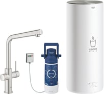Комплект для кухни Grohe Red Duo с L-образным смесителем бойлером L-Size и фильтром суперсталь 30325DC1