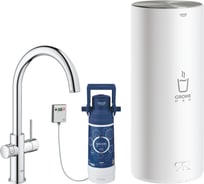 Комплект для кухни Grohe Red Duo с C-образным смесителем бойлером L-Size и фильтром хром 30079001