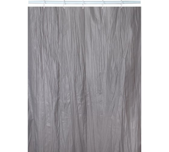 Штора для ванной Zenfort Tafta crash, полиэстер, 180×200 см, серая 104042
