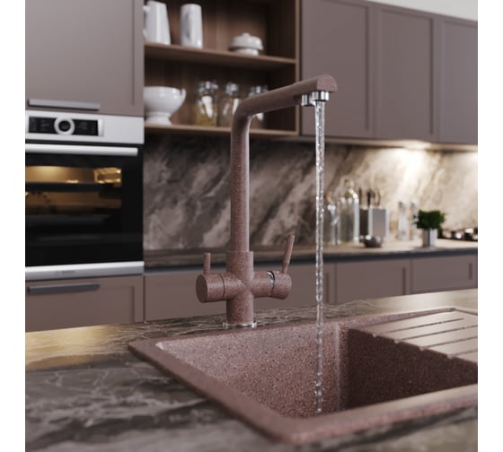 Смеситель для кухни MIXLINE ML-GS10 307 терракотовый, с выходом для питьевого фильтра 547690