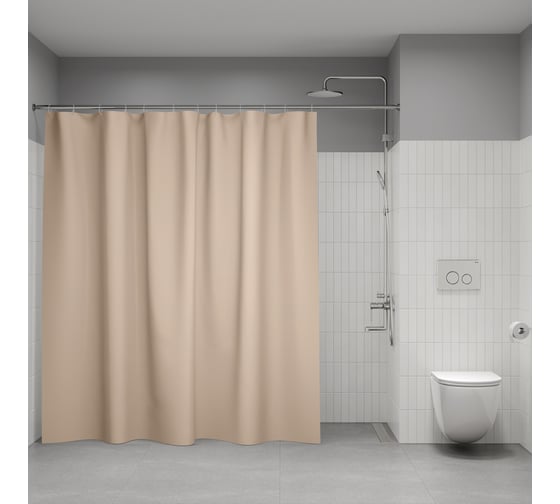 Штора для ванной IDDIS 200x240 см, PE, бежевый, P01PE24i11