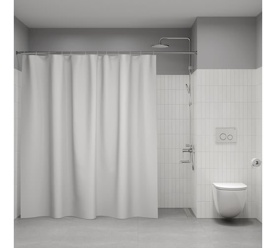 Штора для ванной IDDIS 200x240 см, PE, белый, P02PE24i11