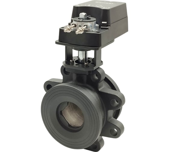 Кран двухходовой шаровый TECHNO HKC2100-32DF/230V из чугуна DN100, фланцевое соединение, с электроприводом 32Нм, 230В, управление открыто/закрыто 654101 1