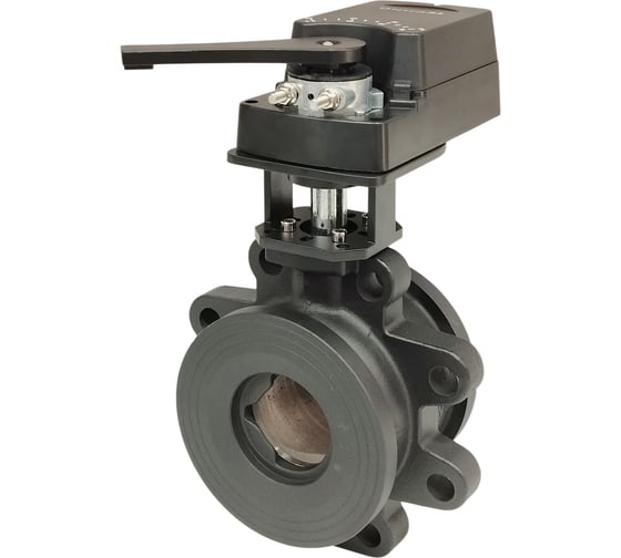 Кран двухходовой шаровый TECHNO HKC2100-32DF/24V из чугуна DN100, фланцевое соединение, с электроприводом 32Нм, 24В, управление открыто/закрыто 654102
