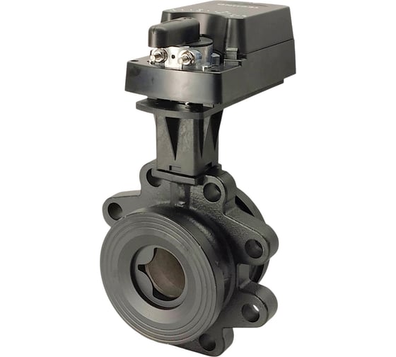 Кран двухходовой шаровый TECHNO HKC2080-24DF/230V из чугуна DN80, фланцевое соединение, с электроприводом 24Нм, 230В, управление открыто/закрыто 654801
