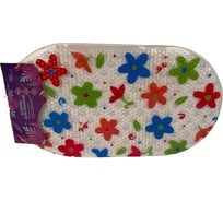 Коврик для ванной EUROHOUSE Цветы, ПВХ, 69х37.5 см 14130