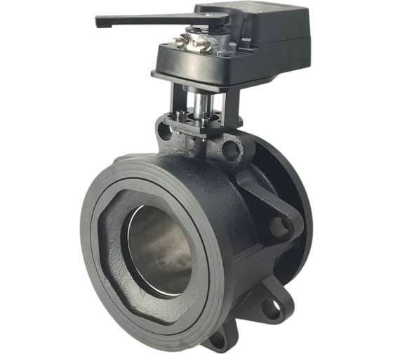 Двухходовой шаровый кран TECHNO HKC2150-32DF/24V из чугуна DN150, фланцевое соединение, с электроприводом 24Нм, 24В, управление открыто/закрыто 654152