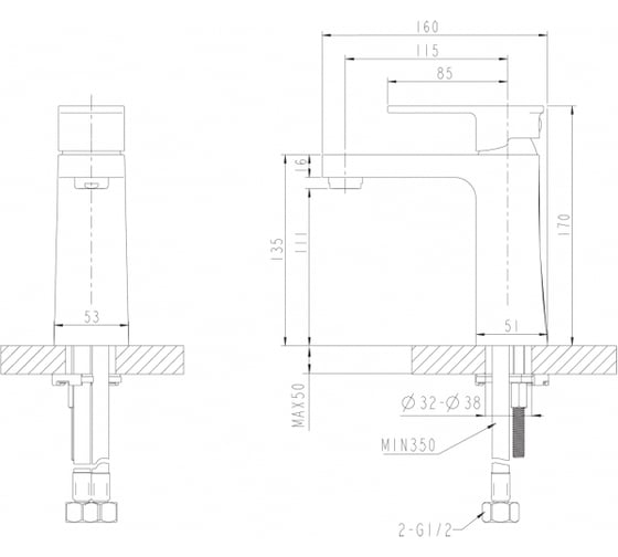 Смеситель для раковины Bravat RIFFLE F172106C 00027508