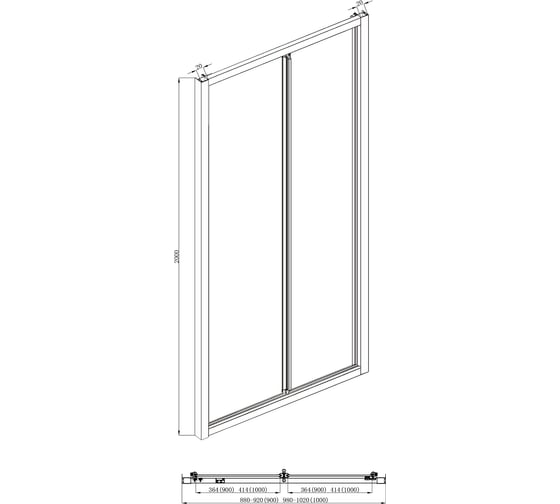 Душевая дверь в нишу Bravat BLACKLINE BD100.4121B