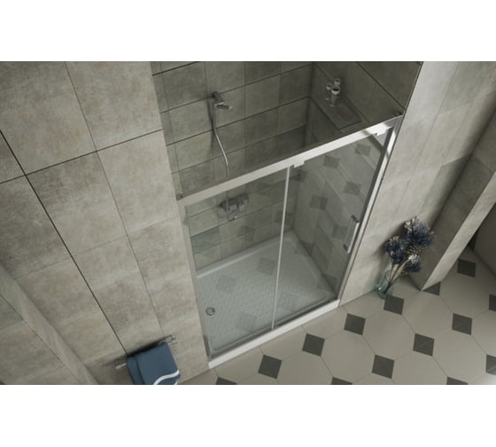 Душевая дверь в нишу Bravat Stream одна раздвижная дверь BD120.4103S