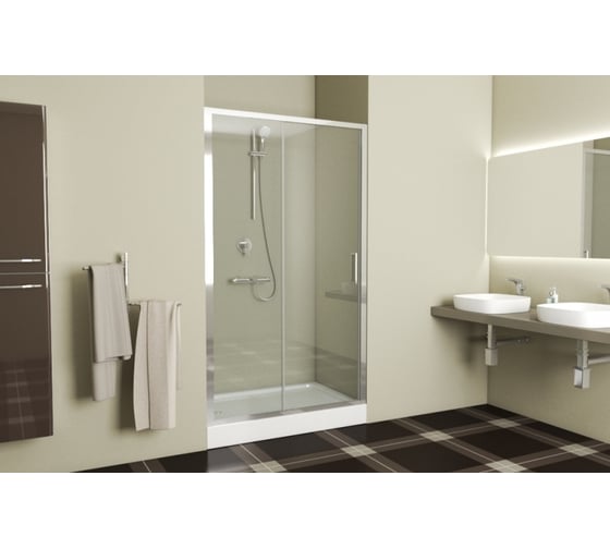 Душевая дверь в нишу Bravat Line одна раздвижная дверь, 1200x2000 BD120.4101A