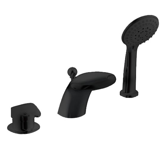 Встраиваемый смеситель Bravat COBRA BLACK на 3 отверстия, черный F5140197BM-1-RUS