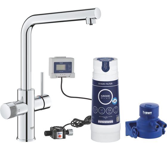 Смеситель для кухонной мойки Grohe Blue Pure Minta с функцией фильтрации, с фильтром в комплекте, хром () 30589000
