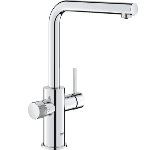 Смеситель для кухонной мойки Grohe Blue Pure Minta c вытяжным изливом, функцией фильтрации, без фильтра в комплекте, хром () 30601000