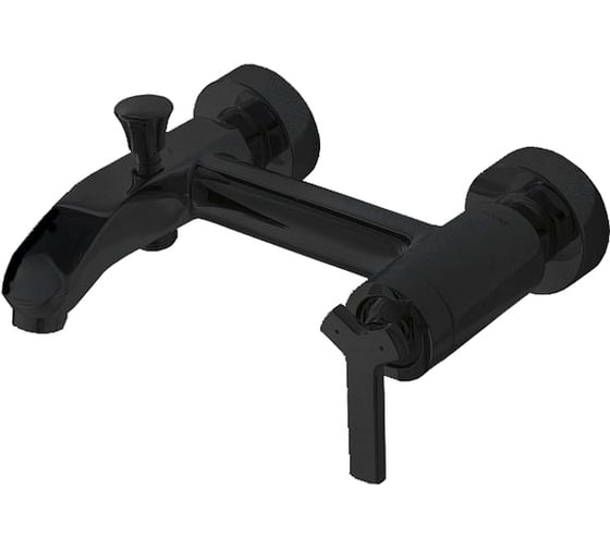 Смеситель для ванны Bravat WATERFALL BLACK короткий излив, черный F673107BM-01