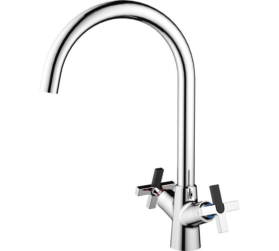 Смеситель для кухни Aqueduc NEMI 346652 двухручковый, высокий излив хром латунь / 10 ЭК000146652 1