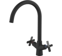 Смеситель для кухни Aqueduc NEMI 346654 двухручков. высок. излив черный латунь ЭК000146654