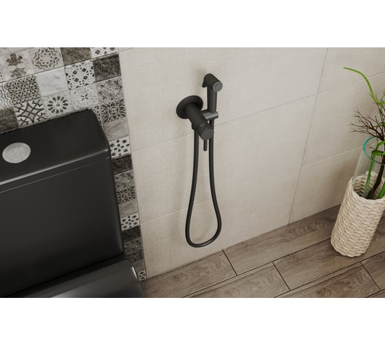 Смеситель с гигиеническим душем Bravat черный D9151BW-ENG