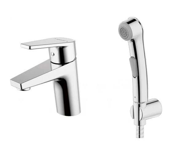 Смеситель для умывальника Bravat Line с гигиеническим душем F15299C-2