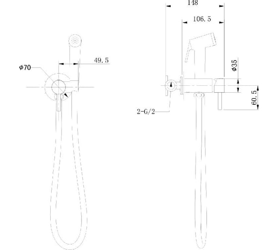 Смеситель с гигиеническим душем Bravat хром D9151CP-ENG