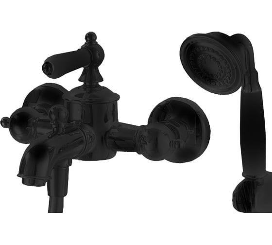 Смеситель для ванны Bravat ART BLACK короткий излив, черный F675109BM-B 1
