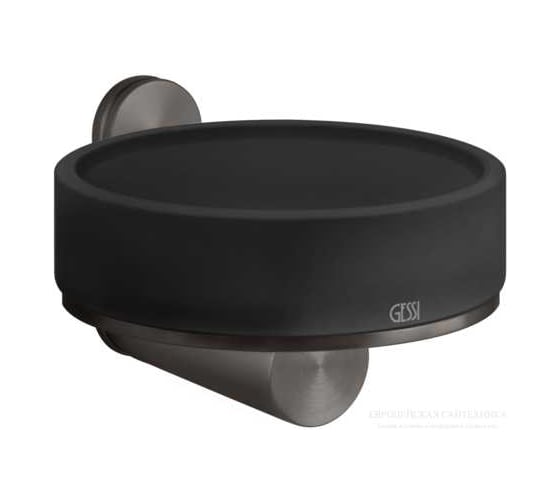 Мыльница настенная GESSI чёрный композитный материал, держатель, цвет Black Metal Brushed PVD 63802.707