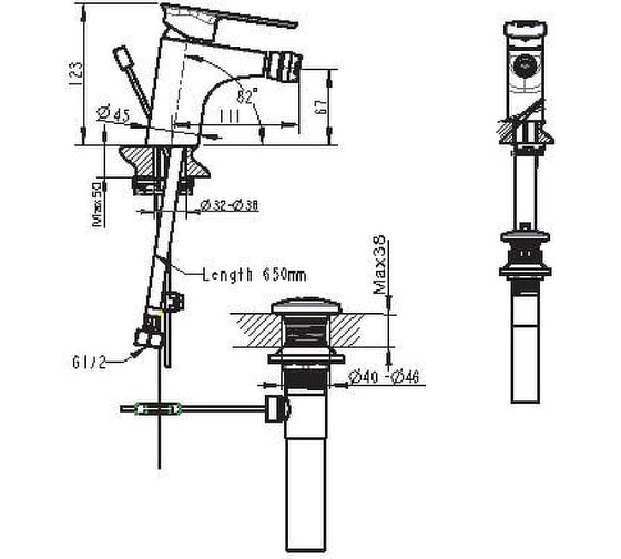 Смеситель для биде Bravat Gina F365104C-ENG